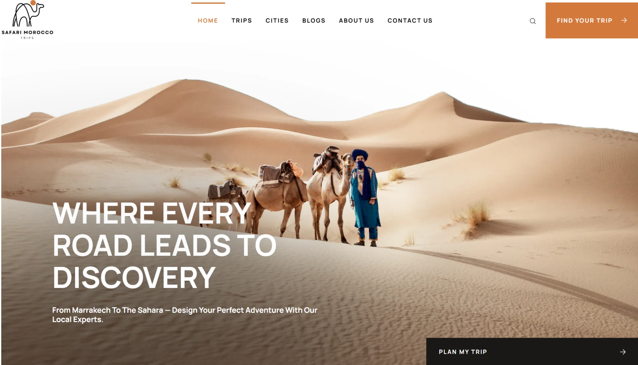 Safari Morocco Trips website homepage